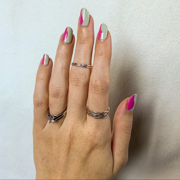 Sterling Silver Minimalist CZ Stacking Ring - Picture 2 of 8